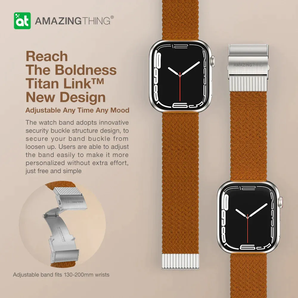 AmazingThing Titan Weave Strap for Apple Watch 41mm - Brown