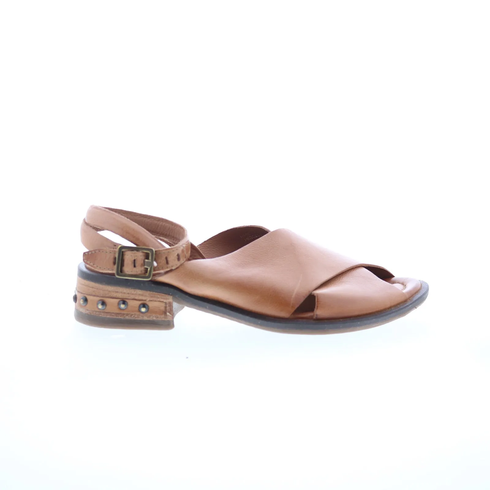 A.S. 98 Garvie Womens Brown Leather Hook & Loop Strap Sandals Shoes