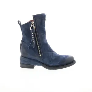 A.S. 98 Stratford Womens Blue Leather Zipper Casual Dress Boots