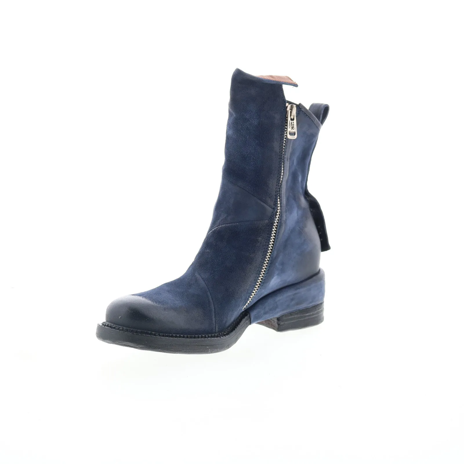 A.S. 98 Stratford Womens Blue Leather Zipper Casual Dress Boots