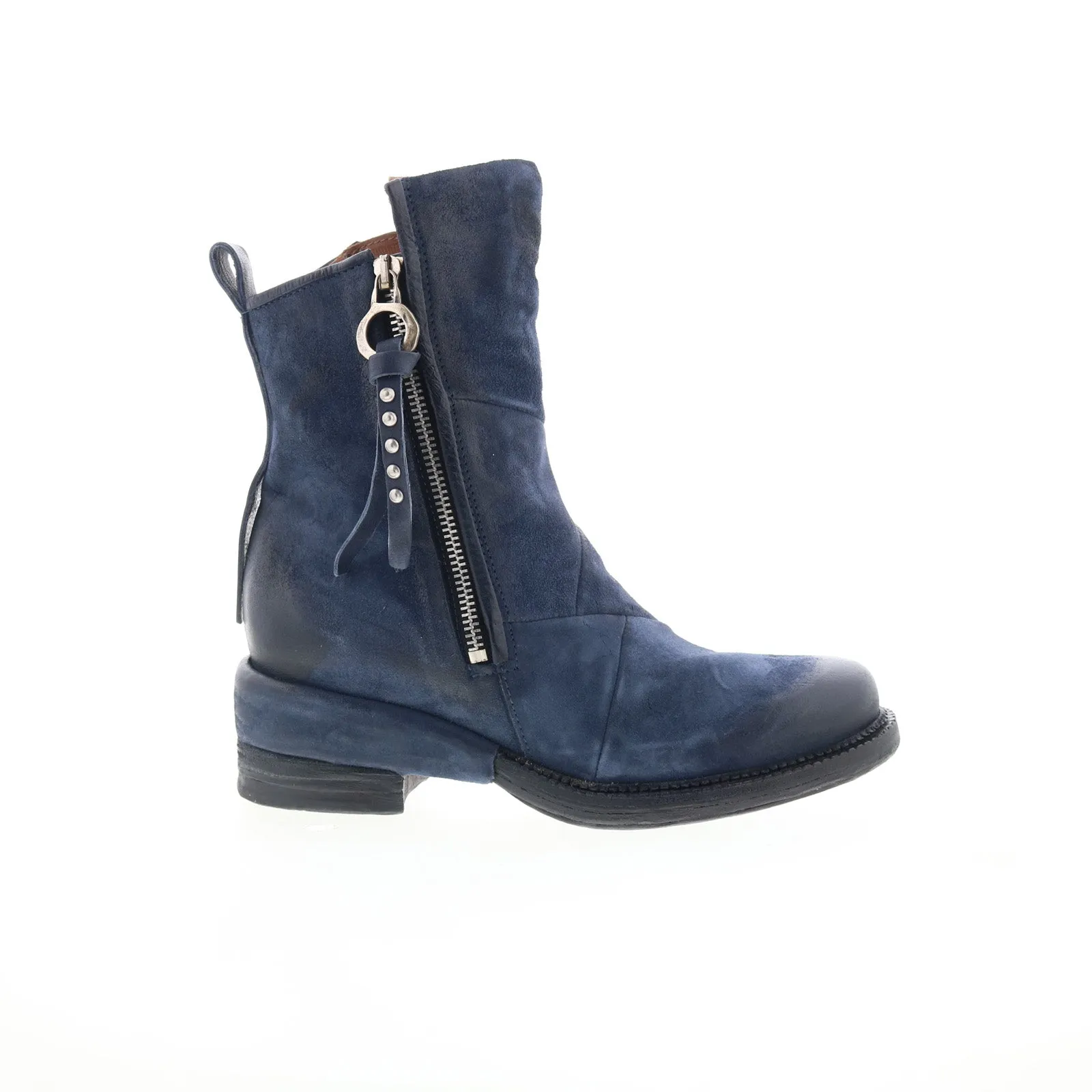 A.S. 98 Stratford Womens Blue Leather Zipper Casual Dress Boots