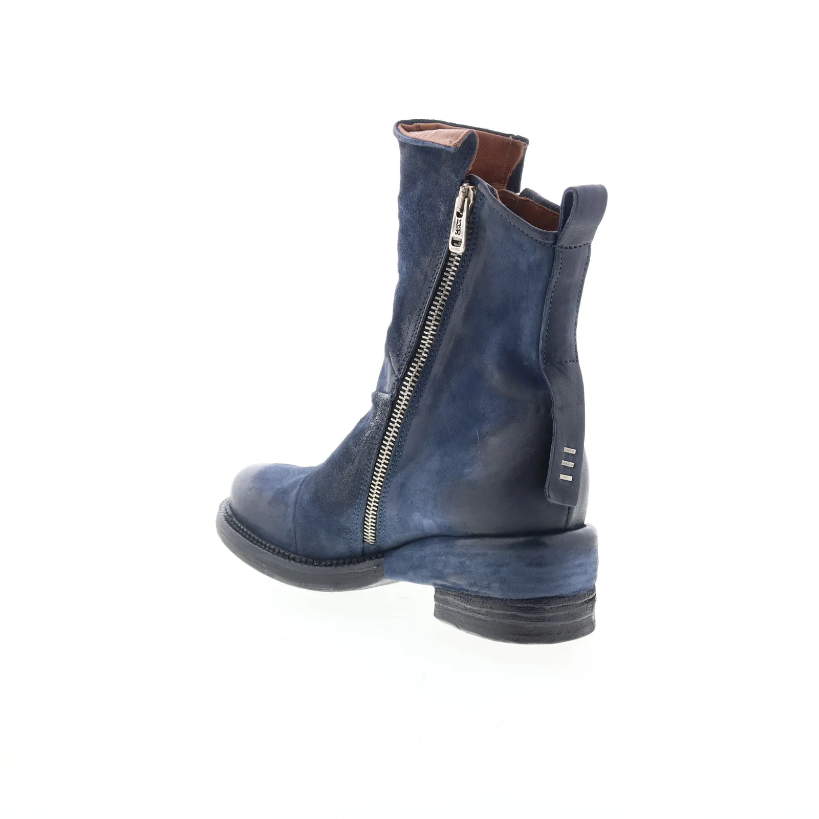 A.S. 98 Stratford Womens Blue Leather Zipper Casual Dress Boots