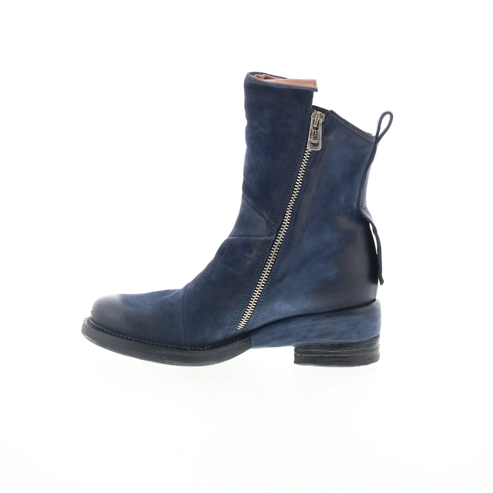 A.S. 98 Stratford Womens Blue Leather Zipper Casual Dress Boots