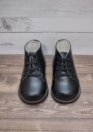 Boys Black Leather Walking Shoes