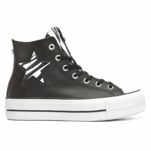 Converse All Star Platform in Pelle Stella Zebrata