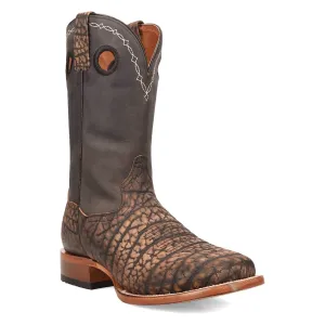 Dan Post Mens Murray Coffee/Black Bison Leather Cowboy Boots