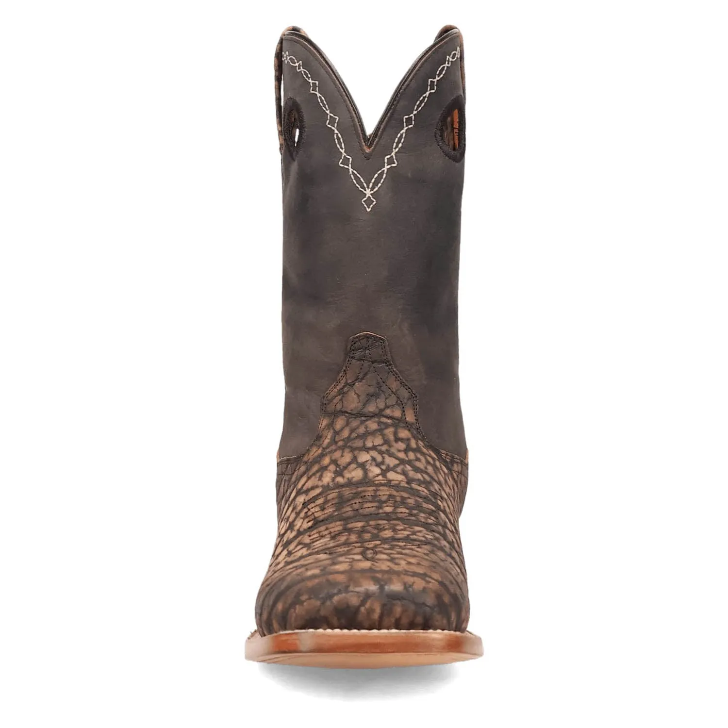 Dan Post Mens Murray Coffee/Black Bison Leather Cowboy Boots