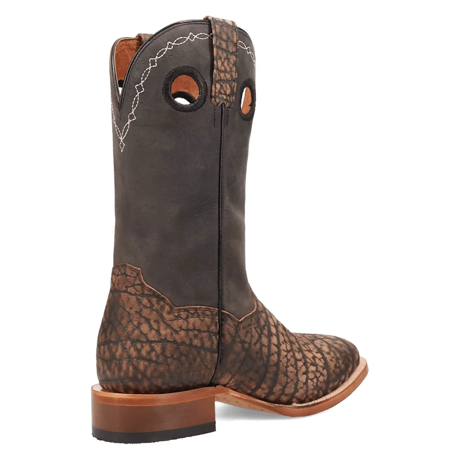 Dan Post Mens Murray Coffee/Black Bison Leather Cowboy Boots