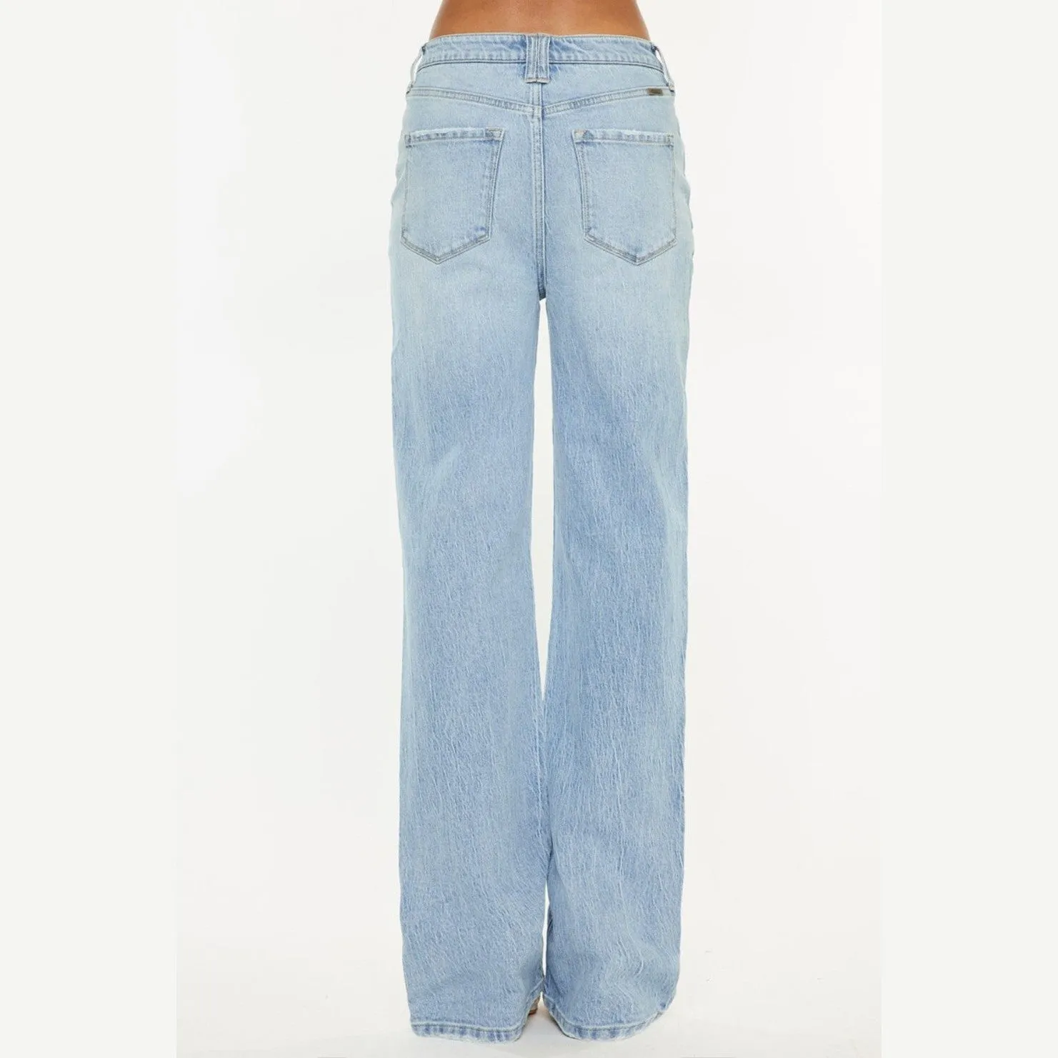 Distressed High Waist Straight Jeans