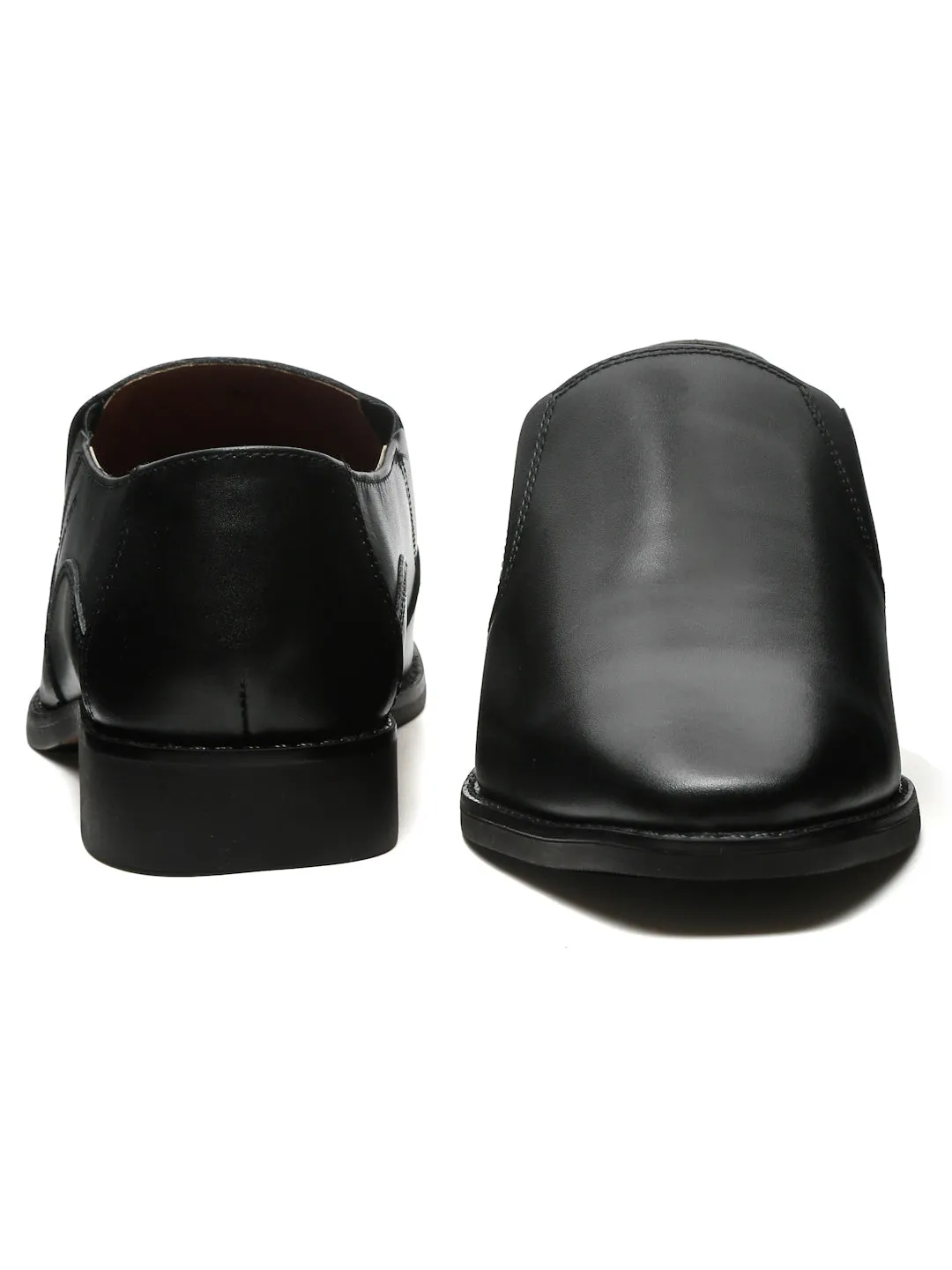 Handmade Italian Leather Formal Slipons Jet Black Shoes for Men