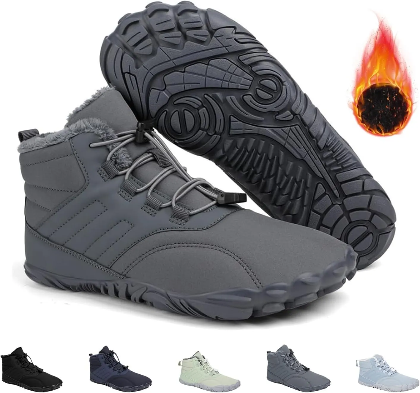 Hike Winter Footwear Waterproof Barefoot Boots Shoes,Non-Slip Walking Hiking Boots for Women Men Trail Running Shoes