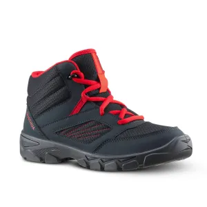 Kids’ Lace-up Hiking Shoes MH100 MID from size 2 TO 5 Dark Grey