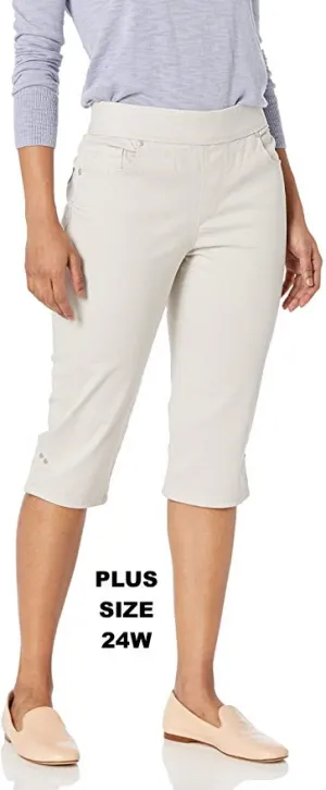New Gloria Vanderbilt Womens PLUS Size Avery Pull on Skimmer Short in Stonewood, Sz 24W!