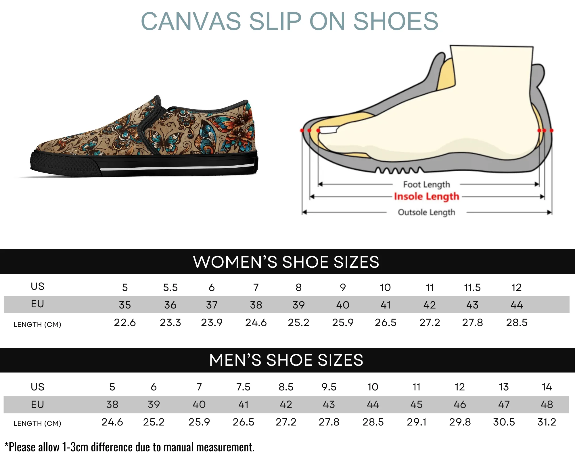 Traditional B-Fly Slip Ons