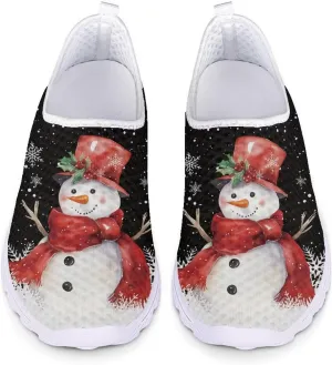 Uourmeti Christmas Shoes Sneakers for Women Casual Slip On Walking Xmas Shoes Size 5.5-11.5