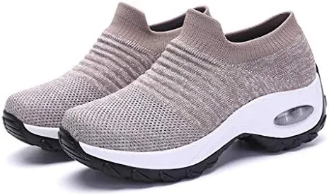 Womens Running Shoes Wear Walking Sock Mesh Slip On Lazy Sneakers Cute Slides Walking Shoes S9000450