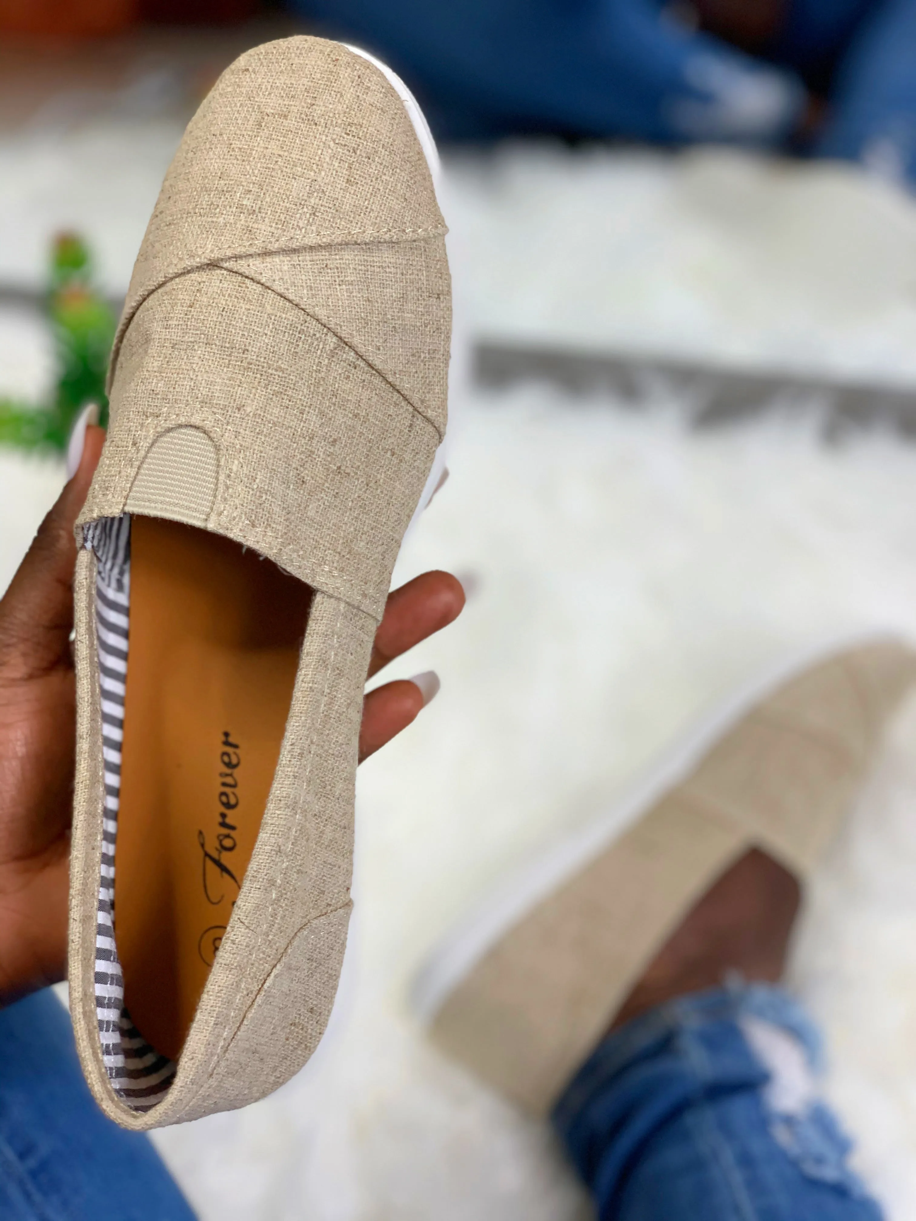 Zoe Slip On Shoes-Beige